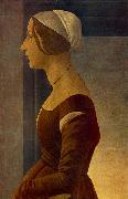 BOTTICELLI, Sandro Portrait of a Young Woman (La bella Simonetta) fs oil painting on canvas